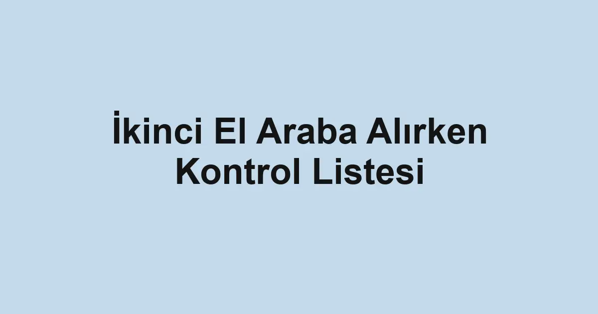 ikinci el araba