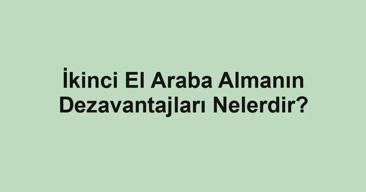 ikinci el araba