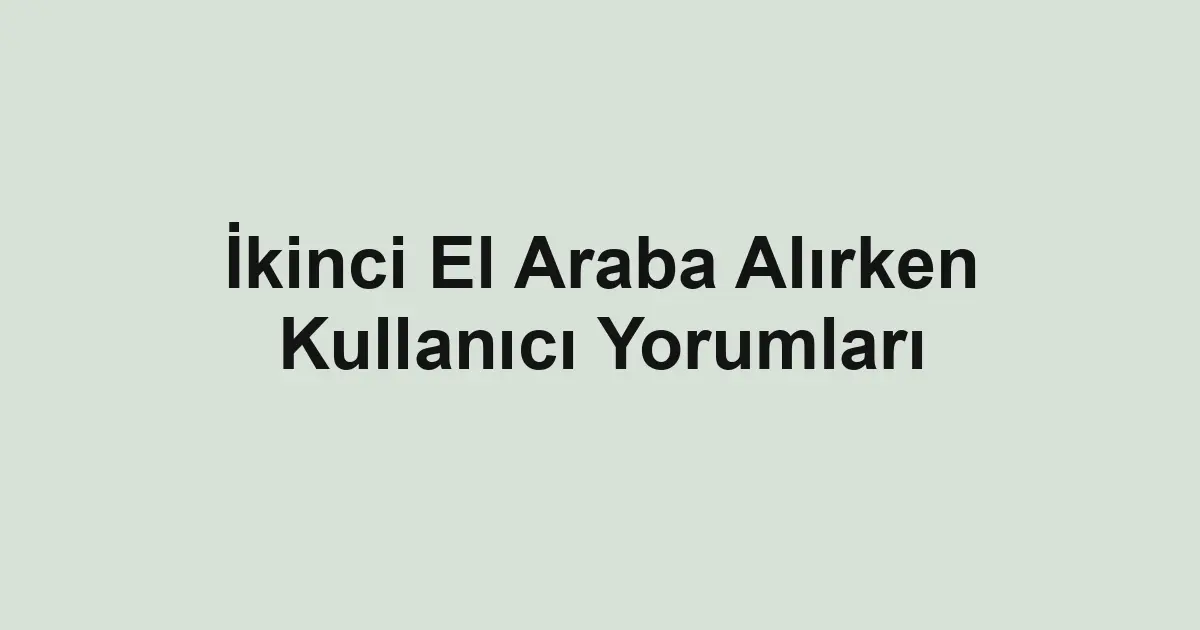 ikinci el araba