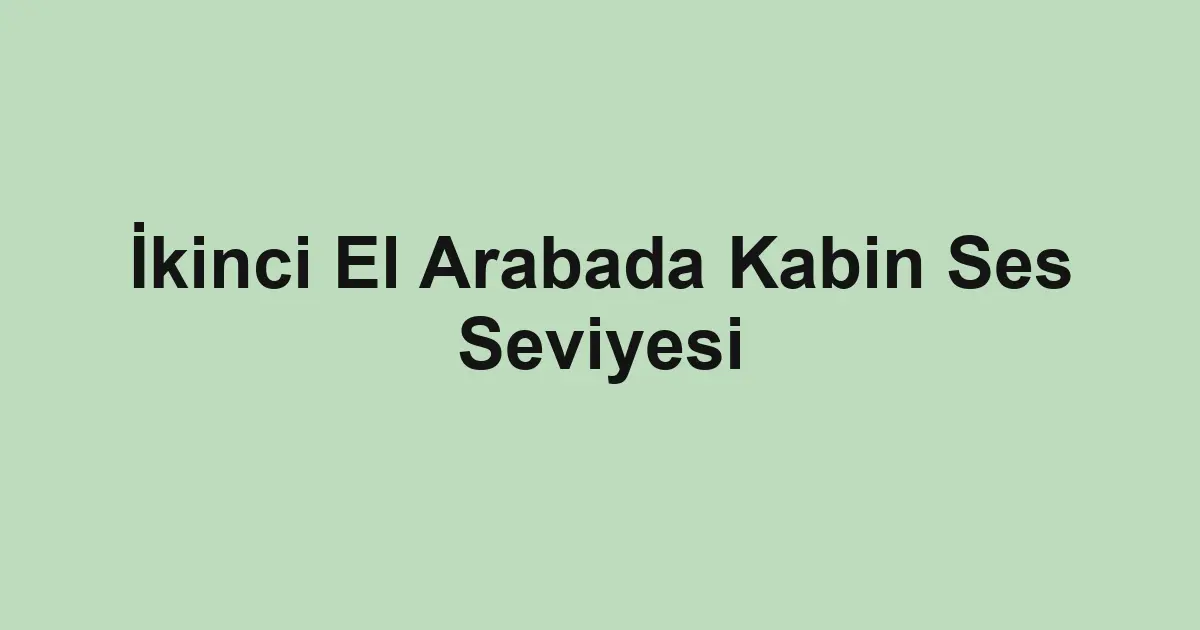ikinci el araba