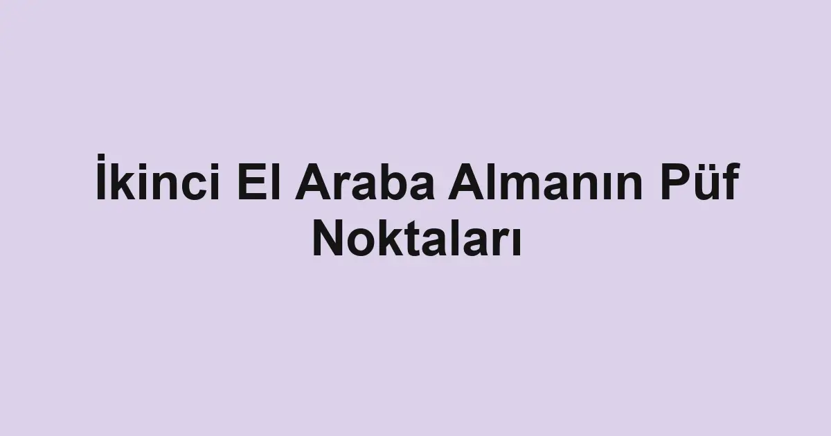 ikinci el araba