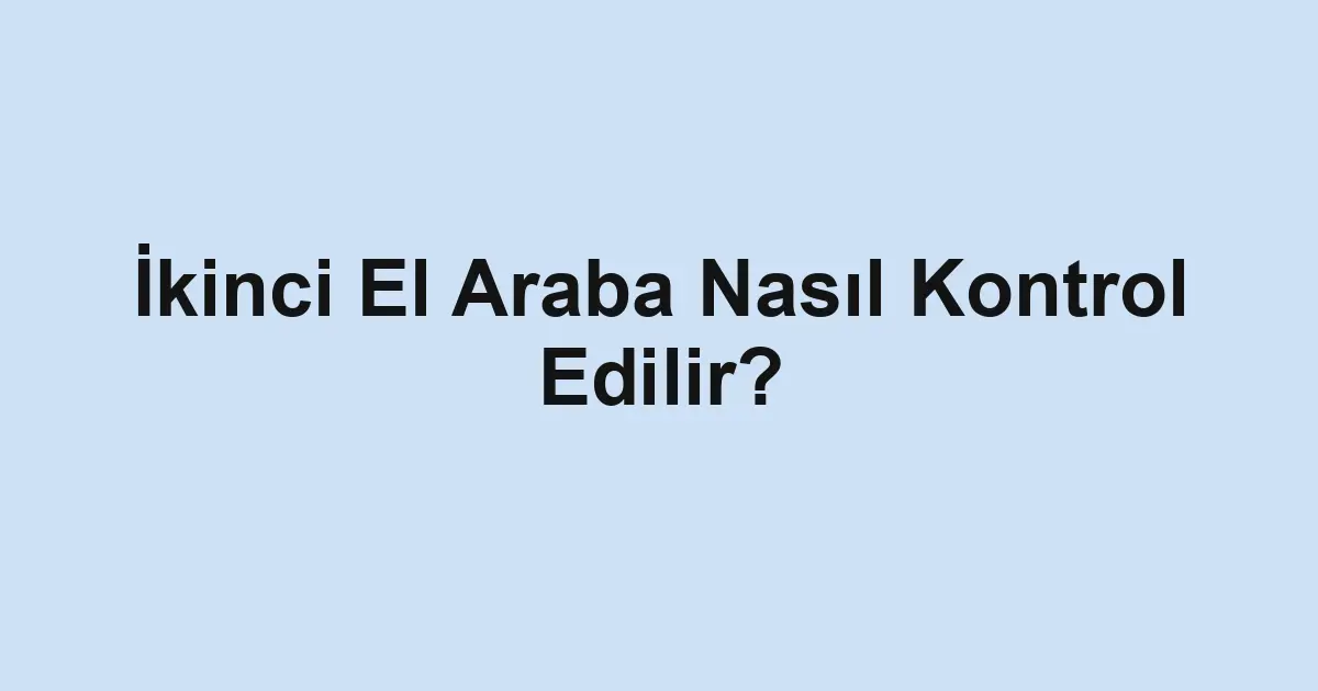 ikinci el araba