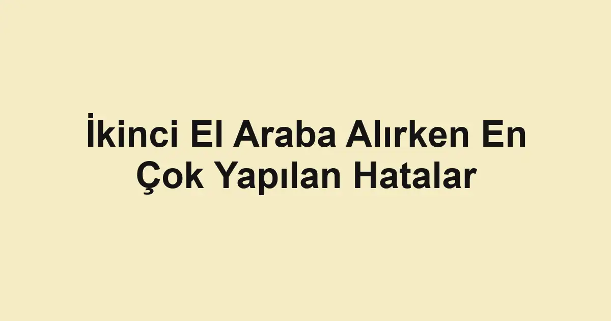 ikinci el araba