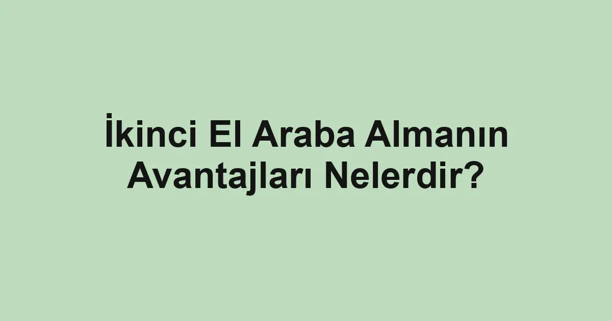 Satılık araba