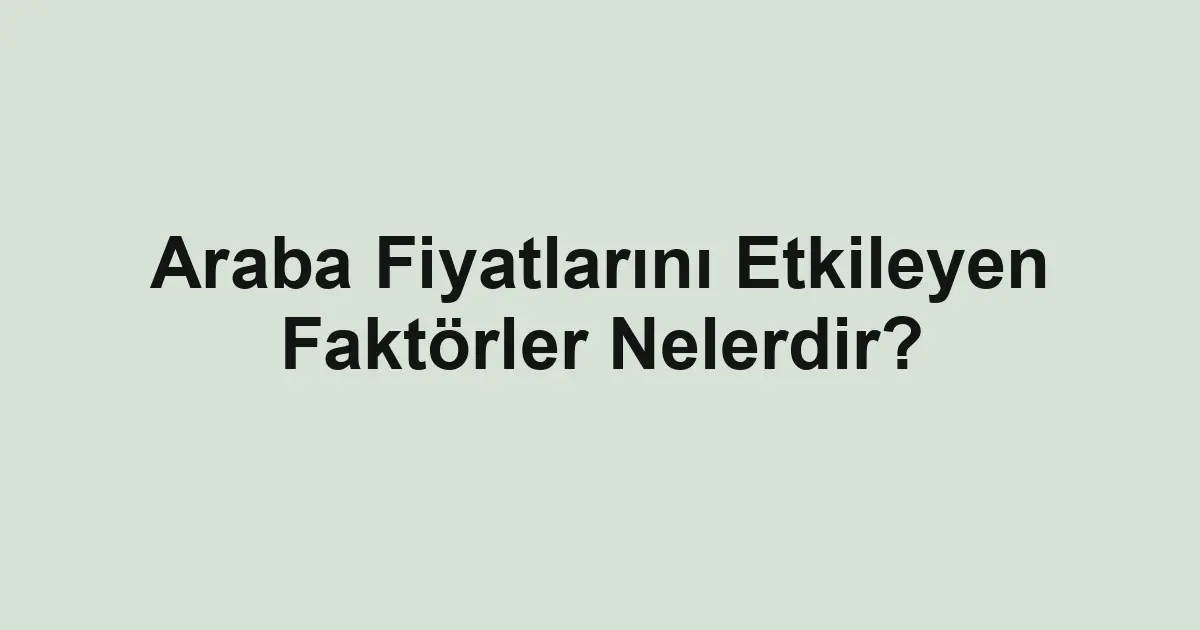 Satılık araba