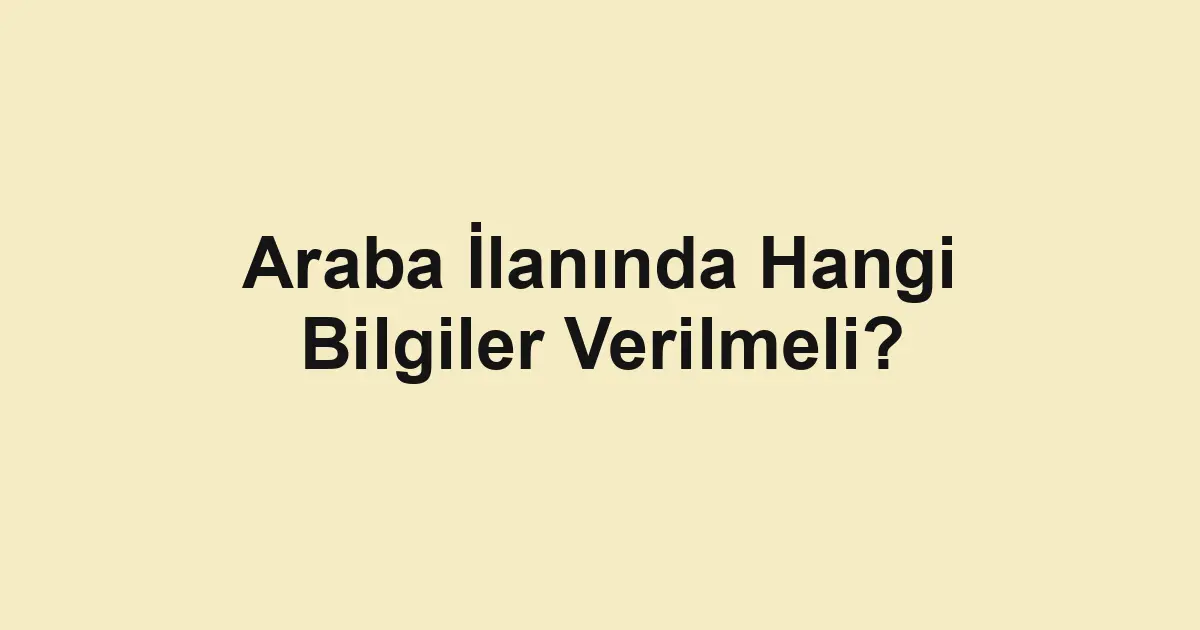 Satılık araba